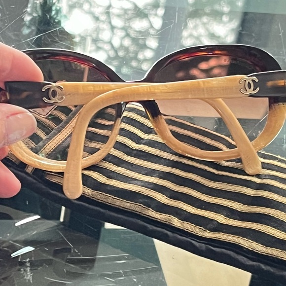 CHANEL Women's Sunglasses - Black and Tan - Picture 1 of 8
